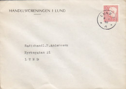 Sweden HANDELSFÖRENINGEN I LUND, LUND 1959 Cover Brief Gustaf VI. Adolf Stamp - Storia Postale