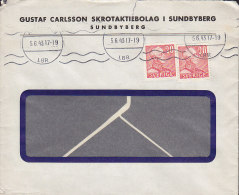 Sweden GUSTAF CARLSSON SKROTBOLAG I SUNDBYBERG, STOCKHOLM LBR. 1943 Cover Brief Gustaf V. Stamps - Briefe U. Dokumente