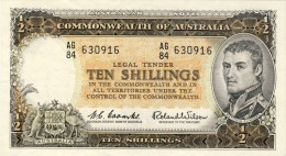 BILLET # AUSTRALIE #  10 SHILLINGS # 1960 # PICK 33 # M FLINDERS - Otros & Sin Clasificación