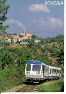 CORSE - L'ancien Autorail Quittant SOVERIA  - Train Chemin De Fer Locomotive - Autres & Non Classés