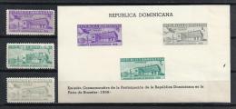BRUSELAS'58 - REPUBLICA DOMINICANA 1957 - Yvert #509+A132/33+H18 - MLH * - 1958 – Bruselas (Bélgica)