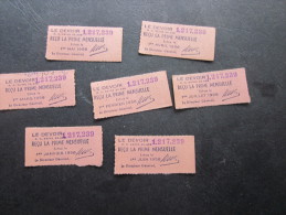 1958 Ticket Billet 7 &gt;&gt; Reçus De Paiement Prime Mensuelle échu Le&gt;&gt; Le Devoir Voir Les Différentes Dates - Banca & Assicurazione
