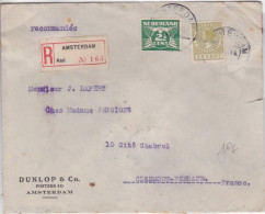 NEDERLAND - 1931 - ENVELOPPE RECOMMANDEE De AMSTERDAM (PNEU DUNLOP) Pour CLERMONT - CACHETS DE CIRE AU DOS - Lettres & Documents