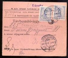 Hungary     DEBRECZEN    1914.   Telephonic - Ticket    Telefonische - Ticket     TELEPHONE RECEIPT   Tavbeszelo - Jegy - Telegraphenmarken