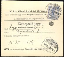 Hungary  GyÅ‘r-Szent-Márton Telephonic - Ticket    Telefonische - Ticket     TELEPHONE RECEIPT   Tavbeszelo - Jegy - Telegraphenmarken