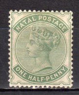 (SA0309) NATAL, 1898 (Queen Victoria, ½ P., Blue Green). Mi # 43. Mint Hinged* Stamp - Natal (1857-1909)