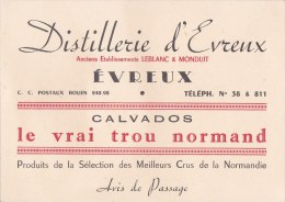 ¤¤  -  EVREUX  -  CDV De La Distillerie D'Evreux , Anciens Etablissements " Leblanc & Monduit "  -  &c - Visitekaartjes