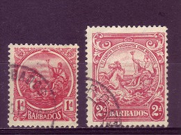 KING WITH HORSES-1D-2D-BARBADOS-1921-1938 - Barbades (...-1966)