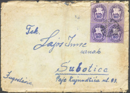 HUNGARY  - INFLATION - 4x80 Ezer Pengo -  BUDAPEST To Yugoslavia - 16. III 1946. - Cartas & Documentos