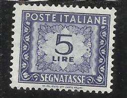 ITALY REPUBLIC ITALIA REPUBBLICA 1955 1981 TASSE TAXES 5 LIRE STELLE SEGNATASSE MNH - Portomarken