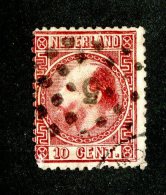 3624x)  Netherlands 1867 - Sc# 8 ~ Used - Oblitérés