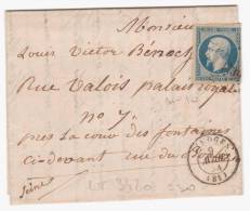 LT3420  N°10a Bleu Foncé/Lettre, Oblit  PC 1730 LIMOGES(81), Bonnes Marges - 1852 Luis-Napoléon