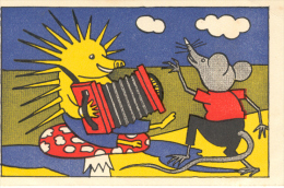 Music  Hedgehog Herisson  Maus   Accordeon  Harmonica  Organ  Old Postcard  Cpa. - Sin Clasificación