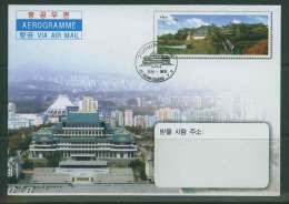 NORTH KOREA 2009 BUILDINGS AEROGRAM CANCELED - Hotels- Horeca