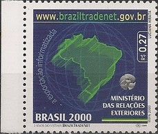 BRAZIL - BRAZIL TRADE NET WEBSITE, 2nd ANNIVERSARY (LEFT MARGIN) 2000 - MNH - Neufs