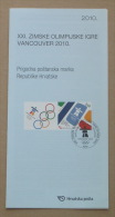 WINTER OLYMPIC GAMES VANCOUVER 2010. - Croatia Post Official Postage Stamp Prospectus * Jeux Olympiques D´Hiver - Invierno 2010: Vancouver