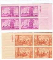 Lot Of 2 Plate # Blocks, Sc#1027 & #1028, New York City 300th & Gadsen Purchase Commemorative US Postage Stamps - Plaatnummers