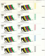 Plate # Block Of 10, #C85, 1972 Sapporo Olympic Games Down-hill Skiing Air Mail US Postage Stamps - Numero Di Lastre