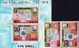 Sir Hill Stamps On Stamps 1980 Korea 1973/4 ZD+ 2-Kleinbogen O 16€ UPU With Old Stamp M/s Bloc Philatelic Sheetlet Corea - Oddities On Stamps