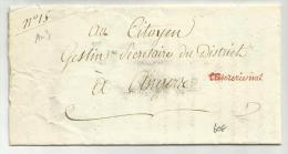 AN 3 (1795) - LETTRE De PARIS Avec MARQUE DE FRANCHISE "TRESORERIE NATIONALE" - 1701-1800: Precursors XVIII