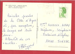 N°Y&T 2487 (ROULETTE)  VENCE Vers   JONZAC  Le   07 AOUT 1989 (2 SCANS) - Lettres & Documents