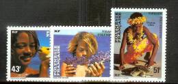 POLYNESIE  N° 249 à 251**    VISAGES - Unused Stamps