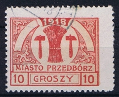 Poland Local Issues 1917 Przedbórz, Mi 6 Type 1, Used Signed Perfo 11,5 - Usados