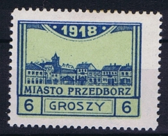 Poland Local Issues 1917 Przedbórz, Mi 5 Type 2, Signed MH/* Perfo 11,5 - Unused Stamps