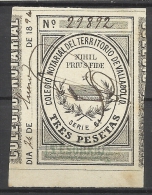 1390-RARO SELLO FISCAL CON UNA SOBRECARGA "TESORERIA" FISCAL ILUSTRE COLEGIO NOTARIAL DE VALLADOLID,DATA 18... Y SERIE 6 - Revenue Stamps