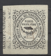 1398-GRAN SELLO FISCAL ALTO VALOR ILUSTRE COLEGIO NOTARIAL DE VALENCIA CON FECHA 18.... Y 12 REALES,DE ESTOS OFERTO VARI - Revenue Stamps