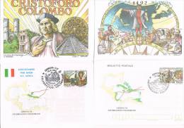 Italia1992 Celebrazioni Colombiane -Biglietto Postale £. 700 -Aerogramme £. 850 - Cartolina Postale £. 700 - - Poste Aérienne