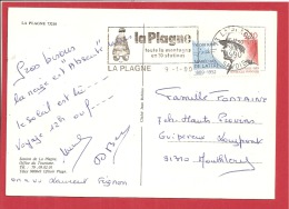 N°Y&T 2601   LA PLAGNE   Vers   MONTLERY  Le   09 JANVIER 1990 (2 SCANS) - Lettres & Documents