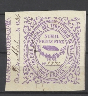 1406-GRAN SELLO FISCAL ALTO VALOR ILUSTRE COLEGIO NOTARIAL DE VALENCIA CON FECHA 18.... Y 12 REALES,DE ESTOS OFERTO VARI - Revenue Stamps