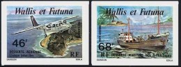 Wallis & Futuna 1979 PLANE & BOAT IMPERFORATED MNH (D0145) - Imperforates, Proofs & Errors