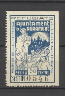 1444-SELLO GUERRA CIVIL LOCAL  SEGELL REFUGIADOS AYUNTAMIENTO DE AGRAMUNT. REFUGIATS AJUNTAMENT D'AGRAMUNT.ALTO VALOR SP - Emisiones Repúblicanas