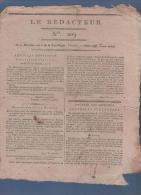 LE REDACTEUR 11 07 1796 - MARINE - LONDRES - PHALSBOURG - HYMNE 14 JUILLET - POUDRE A TIRER - - Journaux Anciens - Avant 1800