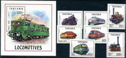 TANZANIA 1991 TRAINS LOCOMOTIVES + S/S MNH RAILROADS (D0145) - Sonstige & Ohne Zuordnung