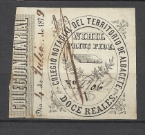 1491-FISCAL COLEGIO NOTARIA ALBACETE 187.12 RLS SERIE   V  FISCALES COLEGIO NOTARIAL SELLO CLASICO DISTINTAS SERIES - Revenue Stamps