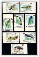 Yemen 1969 BIRDS Mi#763-70B MNH Imperf. W/MARGIN Falcon, Peacock, PARROT (D0145) - Colecciones & Series