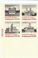 Plate # Block Of 4, Sc#1779-1782 American Architecture Commemorative 15-cent US Postage Stamps - Plattennummern