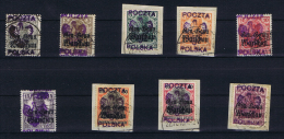 Poland: Local Overprints: Kalisz Type I, On German Occupation Stamps, Surcharge Wide Eagle - Gebruikt