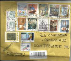 ITALIA REPUBBLICA LETTERA RACCOMANDATA  16 - 9 - 2013 GRANDE AFFRANCATURA MISTA LIRE - EURO - 2011-20: Storia Postale