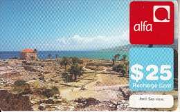 LEBANON - Jbeil/Sea View, ALFA Recharge Card $25, Exp.date 30/04/11, Used - Lebanon