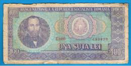 RUMANIA  -  100 Lei 1966 Circulado  P-97 - Romania