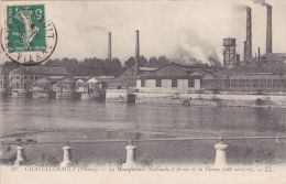 Cp , 86 , CHATELLERAULT , La Manufacture Nationale D'Armes Et La Vienne (côté Nord-est) - Chatellerault