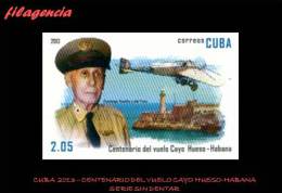 PIEZAS. CUBA MINT. 2013-15 CENTENARIO DEL VUELO CAYO HUESO-HABANA. SERIE SIN DENTAR - Geschnittene, Druckproben Und Abarten