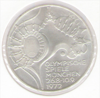 GERMANIA 10 MARK ZECCA F ARGENTO SILVER 1972  OLYMPIADE MUNCHEN - Conmemorativas