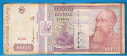 RUMANIA  - 10.000 Lei   1994 Circulado  P-105  Serie  D37 - Rumania