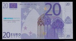 Test Note "TRAPEZA" Greece, Testnote, 20 EURO, Beids. Druck, RRR, UNC - Other & Unclassified