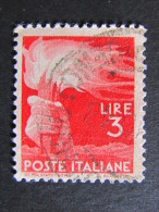 ITALIA Repubblica -1945- "Democratica" £. 3 Varietà Fil. Ruota CS US° (descrizione) - Varietà E Curiosità